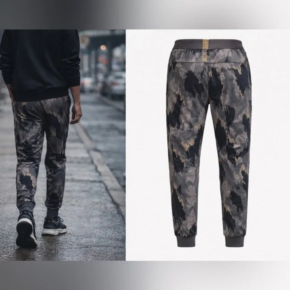 Lululemon Robert Geller Jogger Pants Mens M Gray Camo Techwear Commute - Picture 3 of 8